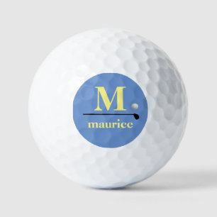 Personalisiert-Golfer-Monogram-Cornblume-Blau Golfball