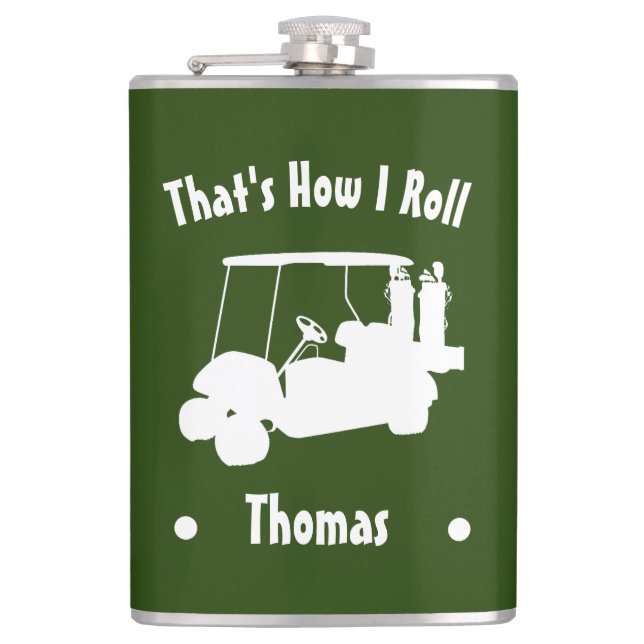 Personalisiert Golfers Vinyl-Wrapped Flask Flachmann (Vorderseite)