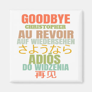 Personalisiert Goodbye Verlasse Au Revoir Typograf Magnet