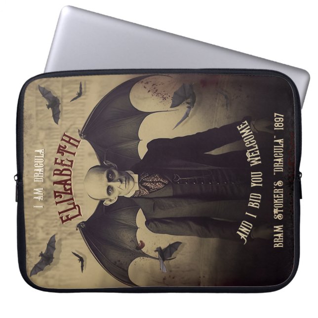 Personalisiert Gothic Dracula Vampire Laptopschutzhülle (Vorderseite)