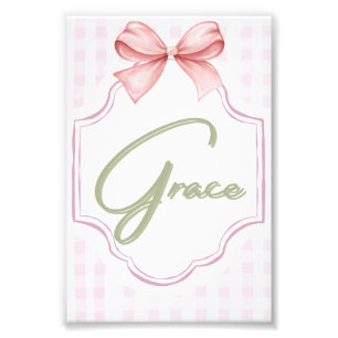 Personalisiert Grace Baby Girl Kinderzimmer Bow&Gi Fotodruck