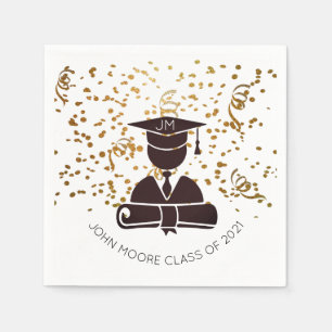 Personalisiert Grad Silhouette Diplom Confetti Serviette