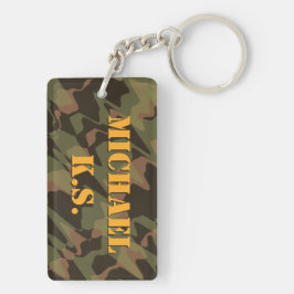 Personalisiert Graduate Camouflage Woodland Green Schlüsselanhänger
