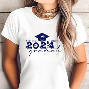 Personalisiert Graduate Class of 2024 Navy Blue T-Shirt