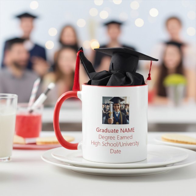 Personalisiert Graduate Foto Abschluss Rot Tasse (Von Creator hochgeladen)