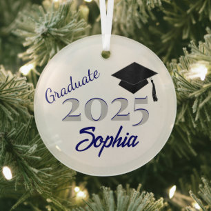 Personalisiert Graduate Ornament Blue Aus Glas