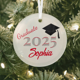Personalisiert Graduate Ornament Red Aus Glas