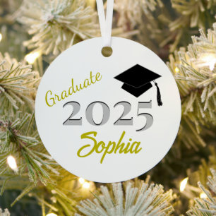 Personalisiert Graduate Ornament Yellow Aus Metall
