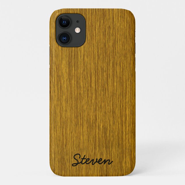 Personalisiert Grainy Golden Wood Case-Mate iPhone Hülle (Rückseite)