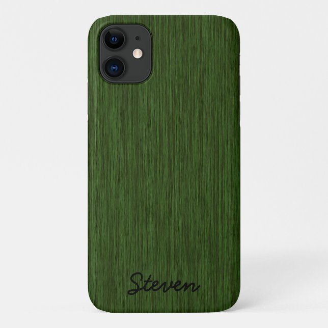 Personalisiert Grainy Green Wood Case-Mate iPhone Hülle (Rückseite)