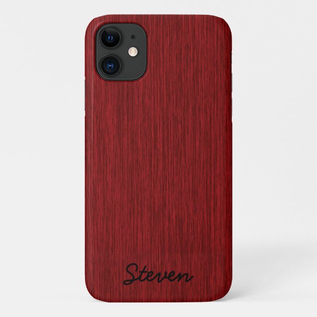 Personalisiert Grainy Red Wood Case-Mate iPhone Hülle (Rückseite)