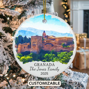 Personalisiert Granada Ornament, Spanien Keramik Ornament