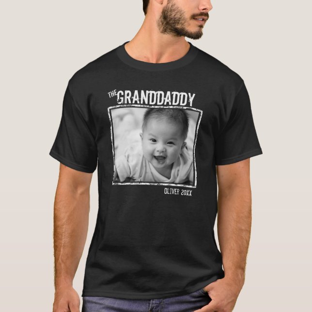Personalisiert Granddad - Neues Foto für Großkinde T-Shirt (Vorderseite)