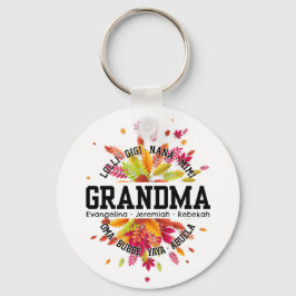Personalisiert GRANDMA Nana Mimi Gigi Floral Schlüsselanhänger