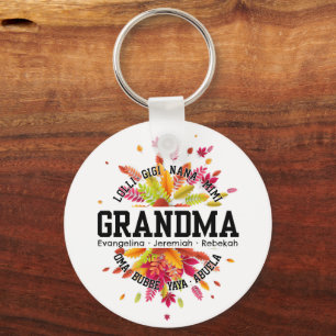 Personalisiert GRANDMA Nana Mimi Gigi Floral Schlüsselanhänger