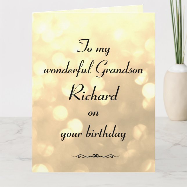 Personalisiert Grandson Birthday Karte (Vorderseite)