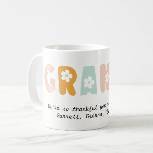 Personalisiert Granny Floral Pastor Colors Grandma Kaffeetasse
