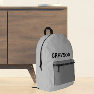 Personalisiert Grau Bedruckter Rucksack