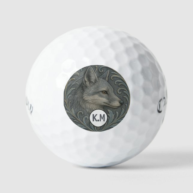 Personalisiert Grau Fox Callaway Golf Balls Golfball (Vorderseite)