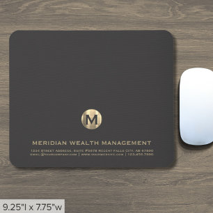 Personalisiert-Grau-Gold-Monogram-Maus-Pad Mousepad