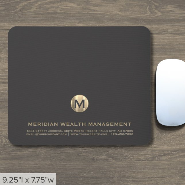 Personalisiert-Grau-Gold-Monogram-Maus-Pad Mousepad (Von Creator hochgeladen)