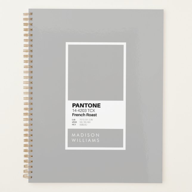 Personalisiert-Grau-Notebook | Individuelle Name Planer (Vorderseite)