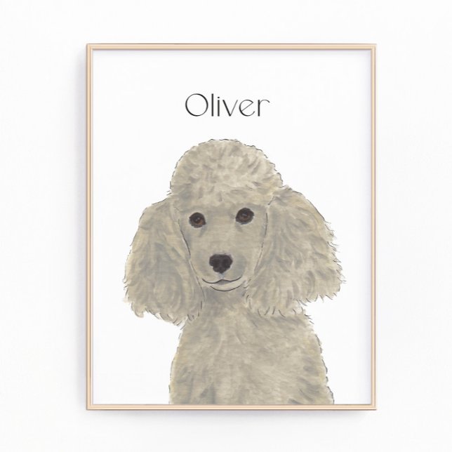 Personalisiert Grau Silver Poodle Art Fotodruck (Von Creator hochgeladen)