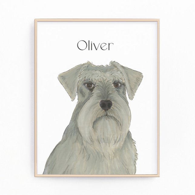 Personalisiert Grau Silver Schnauzer Art Fotodruck (Von Creator hochgeladen)
