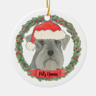 Personalisiert Grau Silver Schnauzer Keramik Ornament