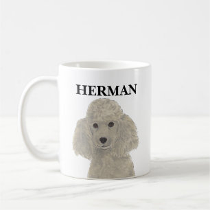 Personalisiert Gray Silver Poodle Kaffeetasse
