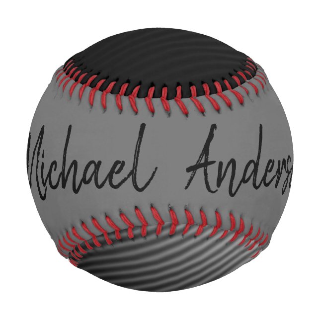 Personalisiert Gray Trendy Abstrakt Stripe Muster Baseball (Rückseite)