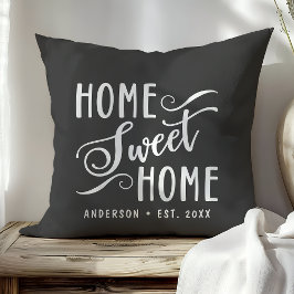 Personalisiert Gray Zuhause Sweet Zuhause Kissen