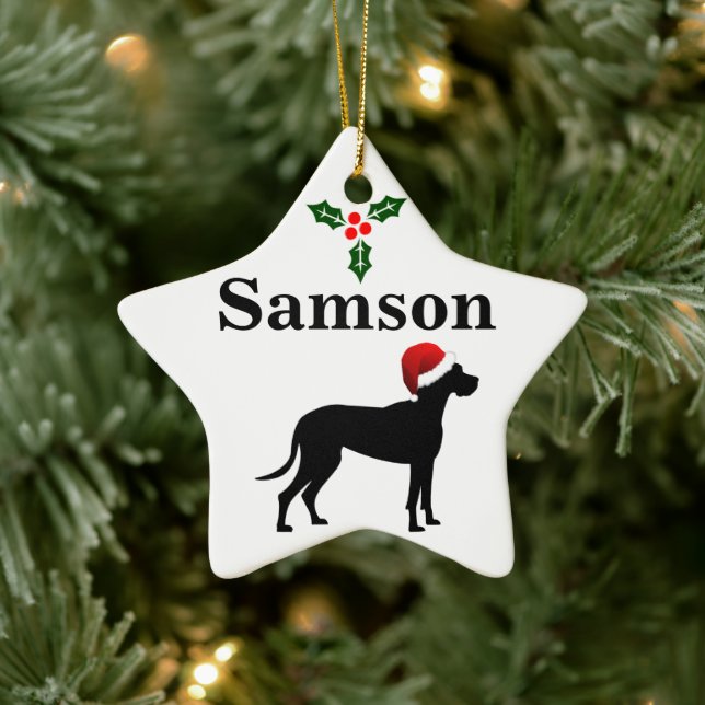 Personalisiert Great Dane Dog Weihnachten Keramik Ornament (Baum)
