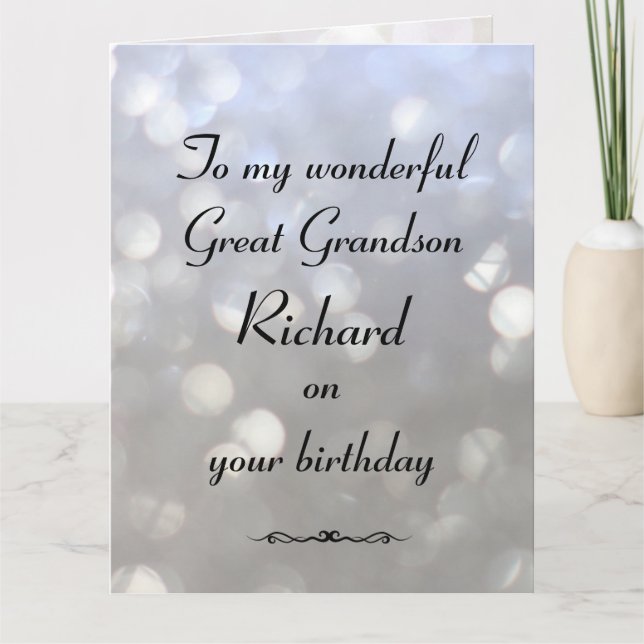 Personalisiert Great Grandson Birthday Karte (Vorderseite)