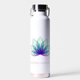 Personalisiert Green Blue Lila Lotus Blume Trinkflasche