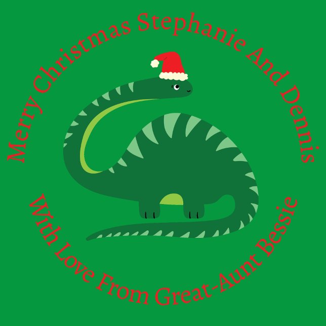 Personalisiert Green Brontosaurus Christmas Dinosa Geschenkpapier (Von Creator hochgeladen)