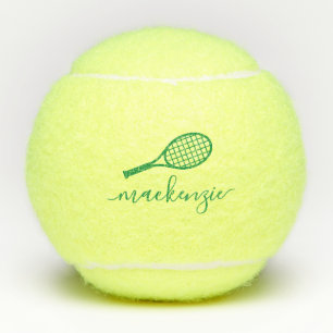 Personalisiert Green Elegant Script Tennis Balls Tennisbälle