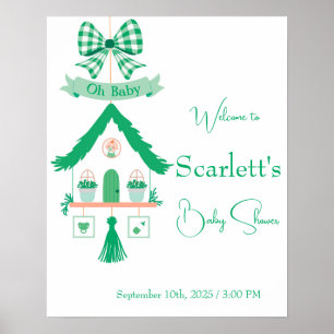 Personalisiert Green House Oh Baby Dusche Poster