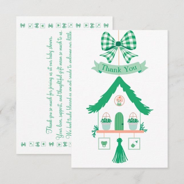 Personalisiert Green House Vielen Dank für Ihre Ki Dankeskarte (Vorne/Hinten)