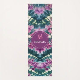 Personalisiert Green Lila White Bali Batik Gefärbt Yogamatte