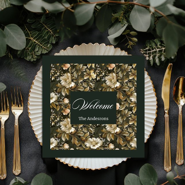 Personalisiert Green Napkins Botanische Pastel Vib Serviette (Personalized Green Napkins Botanical Pastel Vibe)