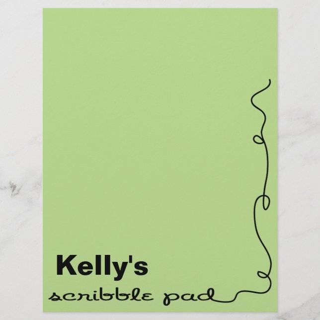 Personalisiert Green Scribble Pad (Vorderseite)