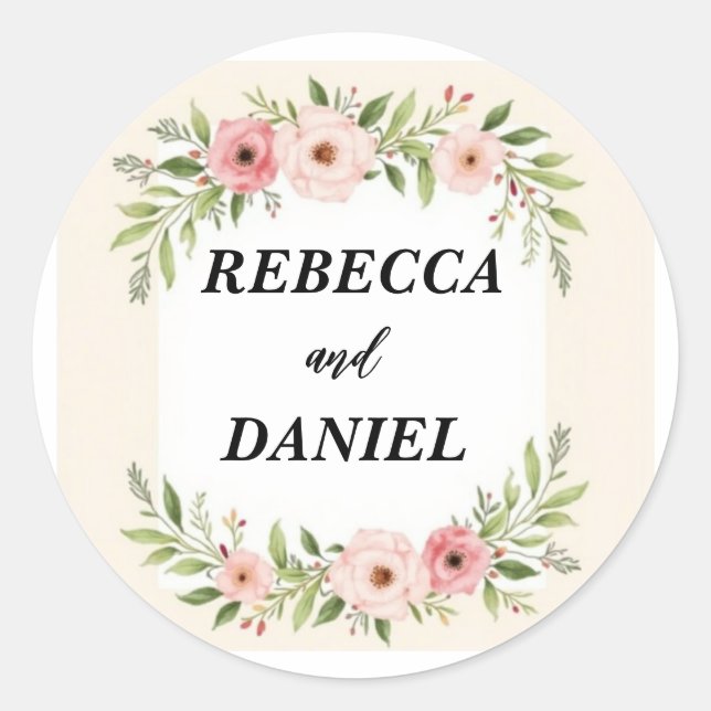 Personalisiert Greenery Eucalyptus Wedding Sticker (Vorderseite)