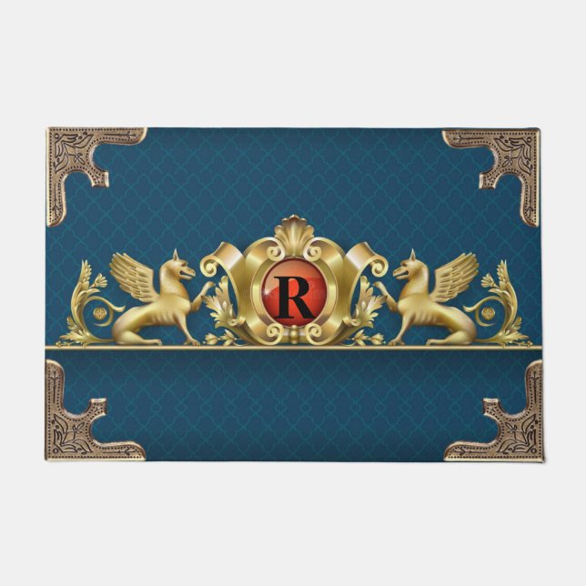 Personalisiert Griffin Wappen Fußmatte (Vorderseite)