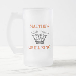 Personalisiert Grill King Funny Mattglas Bierglas