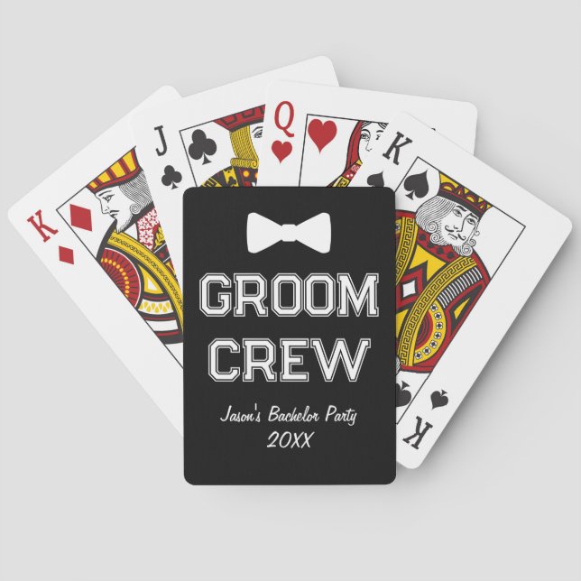 Personalisiert Groom Crew Bachelor Party Stag Spielkarten (Rückseite)