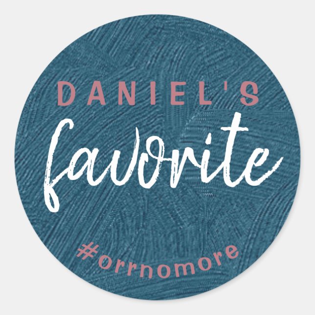 Personalisiert Grooms Lieblingsfavorit in der Rose Runder Aufkleber (Vorderseite)