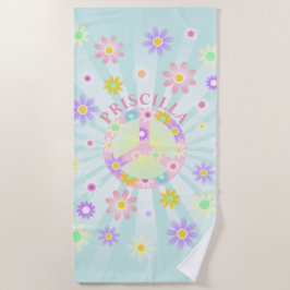 Personalisiert Groovy Retro Daisy Strandtuch
