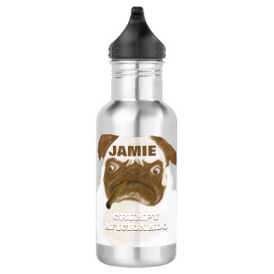Personalisiert Grumpy AFICIONADO Puggy Cigar Edelstahlflasche