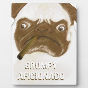Personalisiert Grumpy AFICIONADO Puggy Cigar Fotoplatte